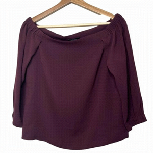 Aritzia Babaton Womens Size Small Rodrigo Blouse Plum Off The Shoulder Purple